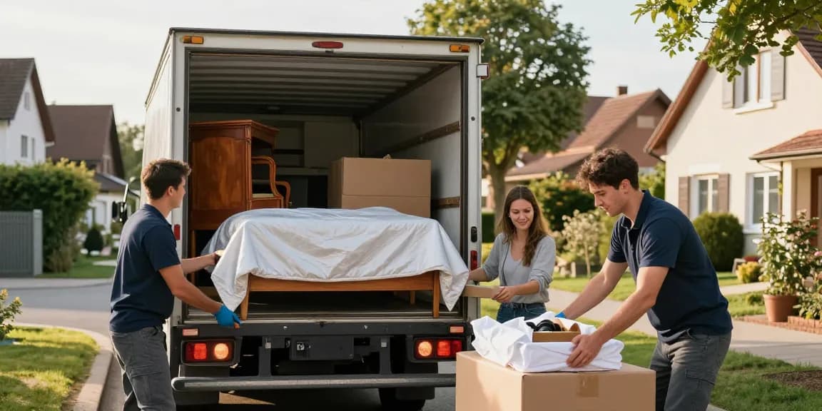 Umzugsunternehmen Schwetzingen - Professionelle Umzugshelfer transportieren Möbel sicher in eine neue Wohnung.