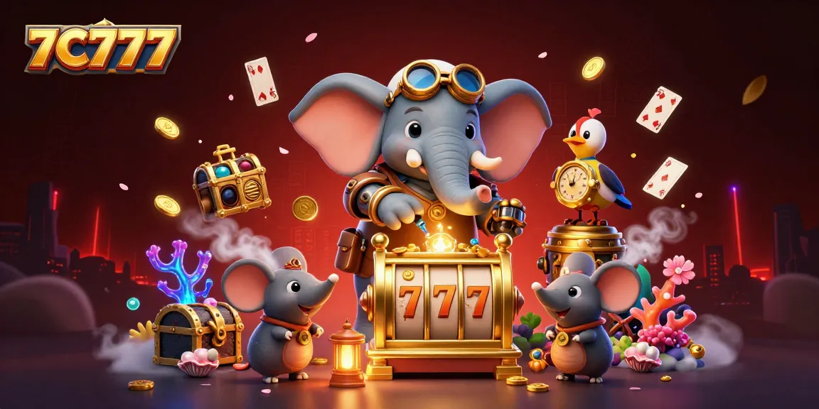 Players enjoy a vibrant 7C777 gaming experience with steampunk elements and dynamic slot machines.