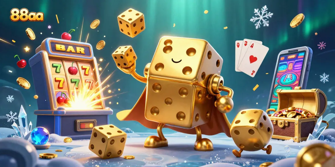 Experience dynamic gameplay at 88aa with vibrant golden dice in a casino scene bursting with excitement.