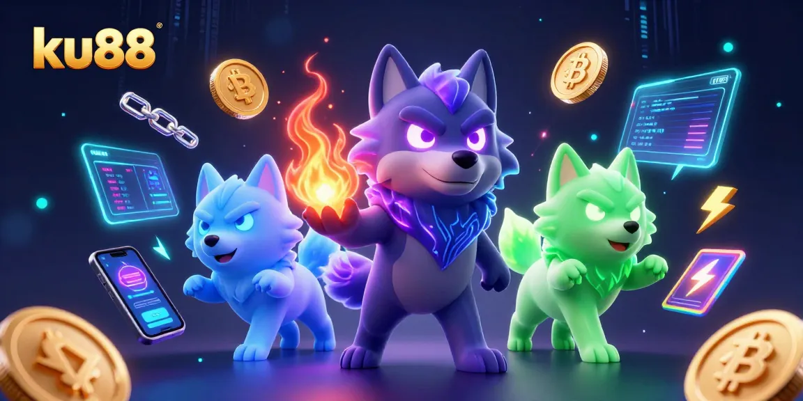 Join the thrilling world of ku88 with captivating 3D wolves and crypto elements!