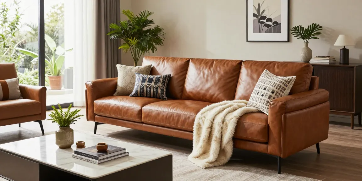 Baxter Ledersofa Preis in einem stilvollen Wohnzimmer, das italienischen Luxus und Handwerkskunst mit eleganten Dekorelementen präsentiert.