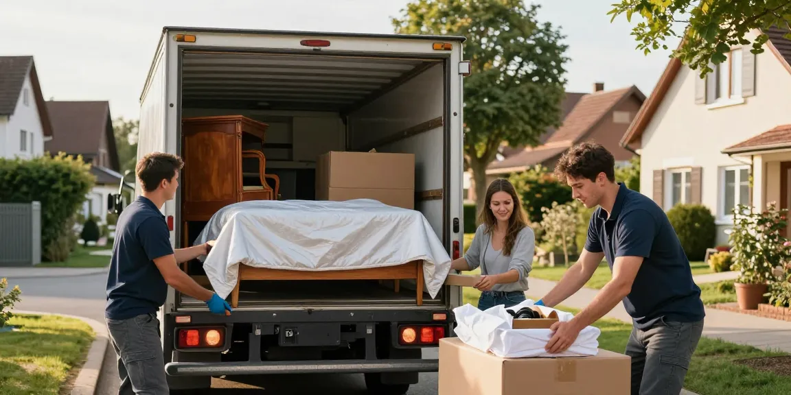 Umzugsunternehmen Schwetzingen - Professionelle Umzugshelfer transportieren Möbel sicher in eine neue Wohnung.