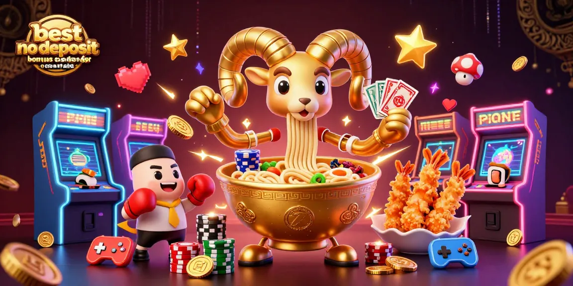 Engage with the best no deposit bonus codes for australia in a vibrant casino-themed illustration.