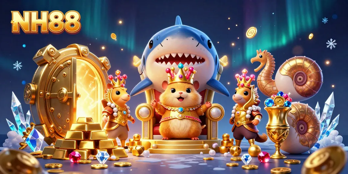 Engage in NH88's thrilling gaming realm featuring vibrant treasures and playful characters.
