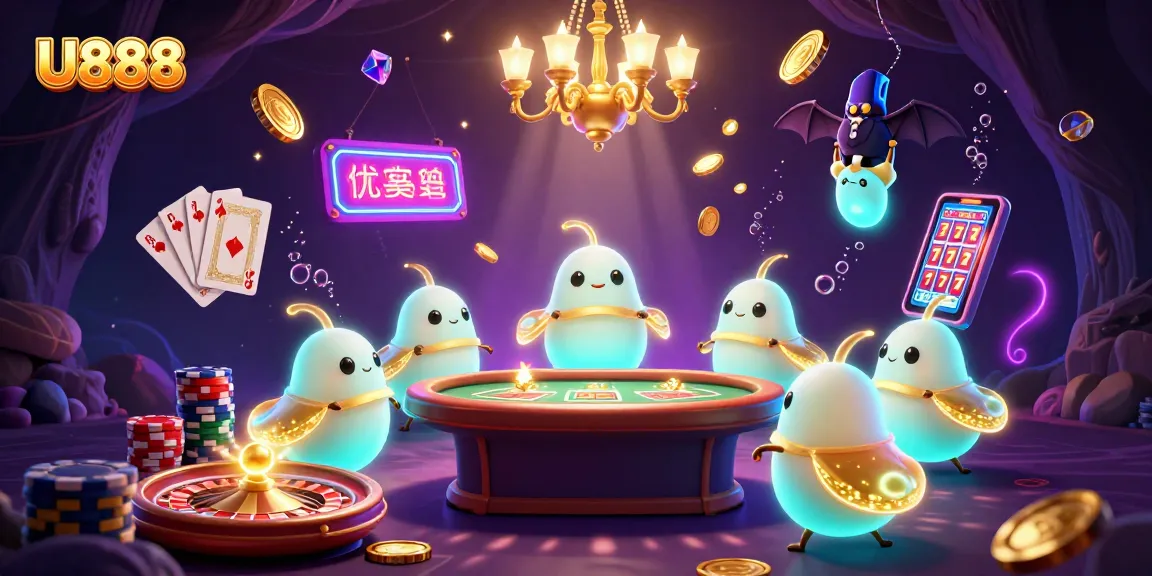Play exciting casino games at U888 with illuminating glowworms in a vibrant cave setting.