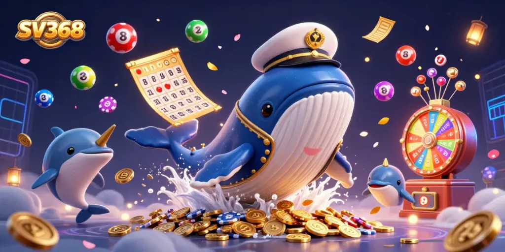 Experience thrilling gaming adventures with SV368 in this vibrant casino illustration.