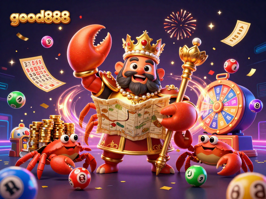 Engage with the exciting world of good888 as a golden crab emperor unveils treasures.