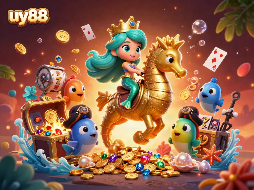 Experience winning moments with uy88 at an enchanting underwater gambling scene.