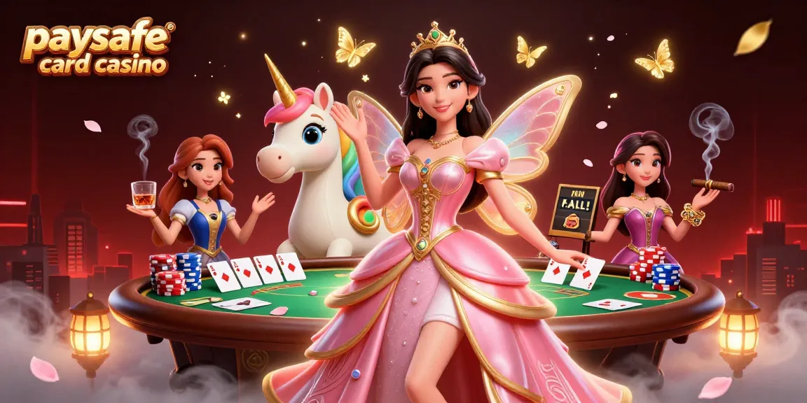 Erleben Sie spannende Action in einem Paysafe Card Casino mit lebhaften Charakteren und Poker-Elementen in einer beeindruckenden digitalen Illustration.