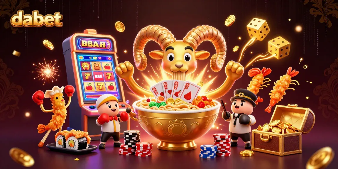 Experience dabet's exciting casino scene with vibrant characters and dynamic game symbols.