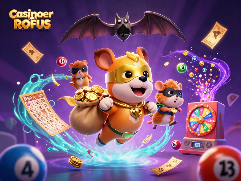 Join the adventure with casinoer uden ROFUS, featuring a superhero dog and hamster amidst dynamic game elements!