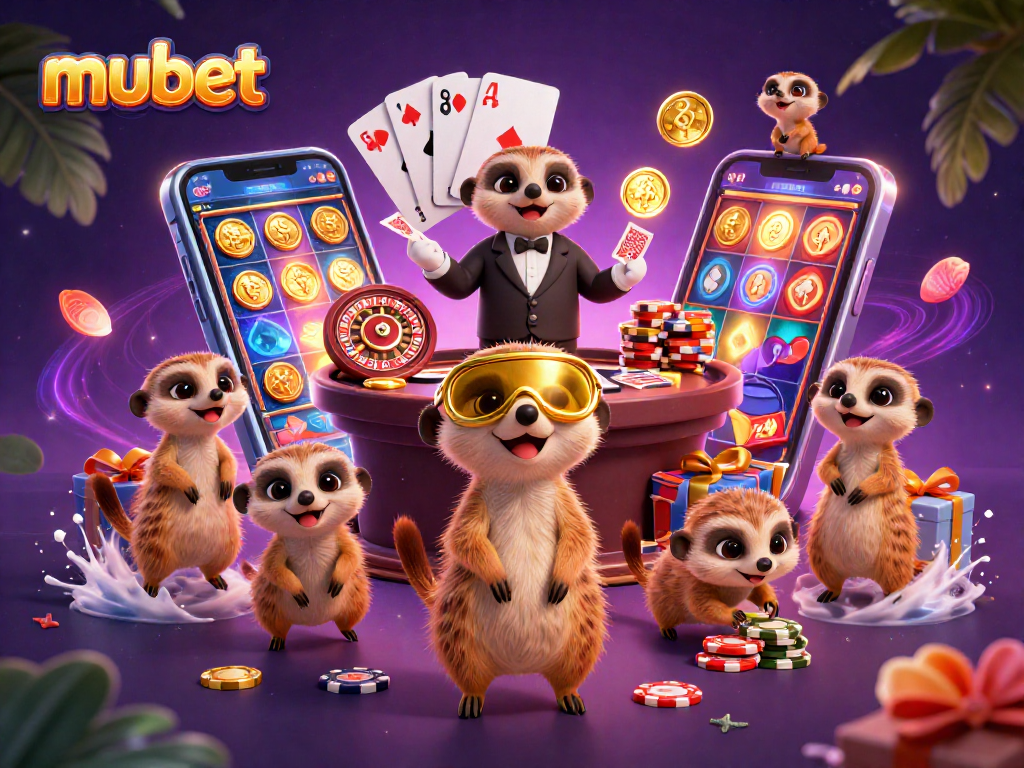 Experience the thrilling world of mubet with meerkats operating a dynamic casino scene.