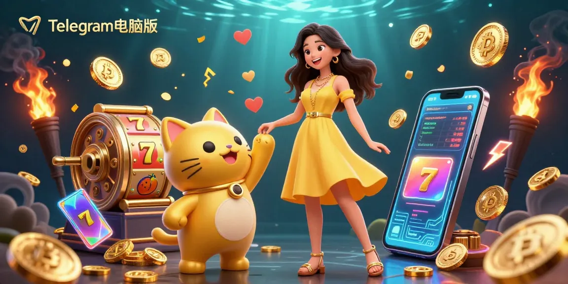 在惊艳的插图中,享受活力四射的赌场元素和黄金好运,与Telegram电脑版互动。