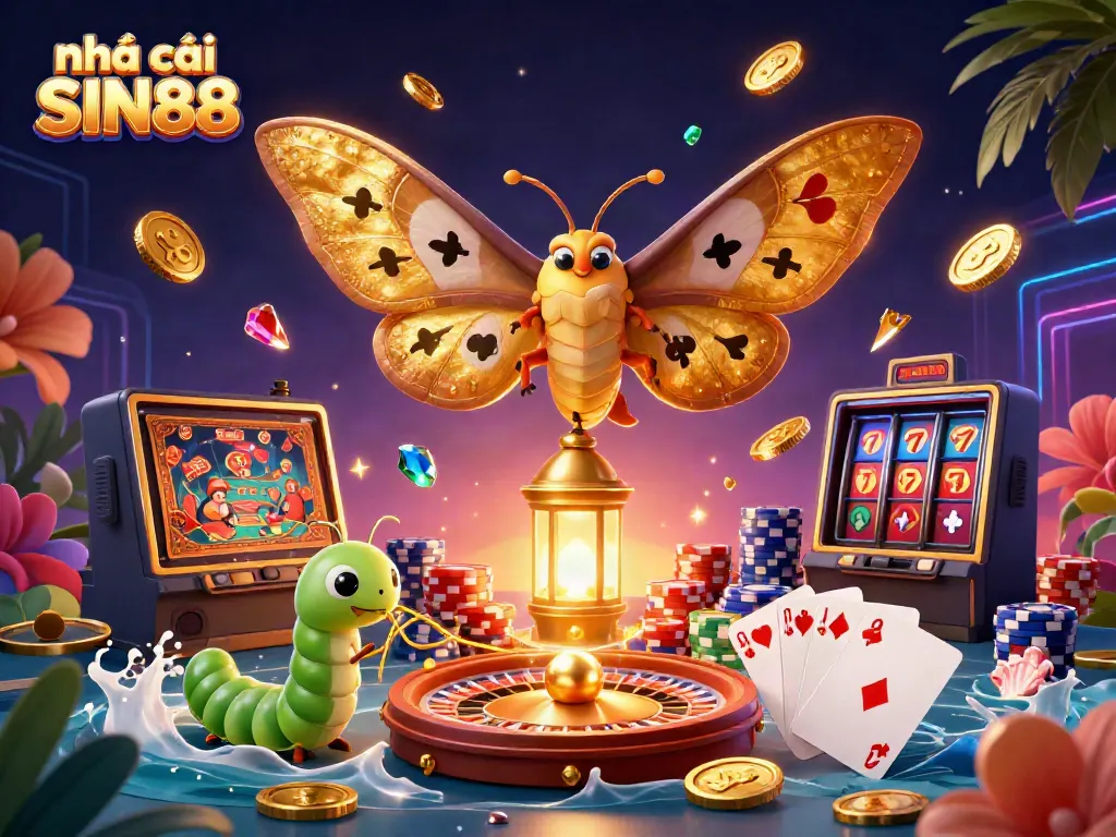 Experience the thrill of nhà cái SIN88 with vibrant casino elements and engaging visuals.