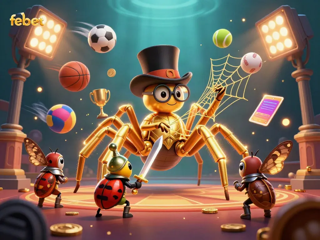 Experience vibrant gaming excitement at febet with a dynamic casino adventure illustration.