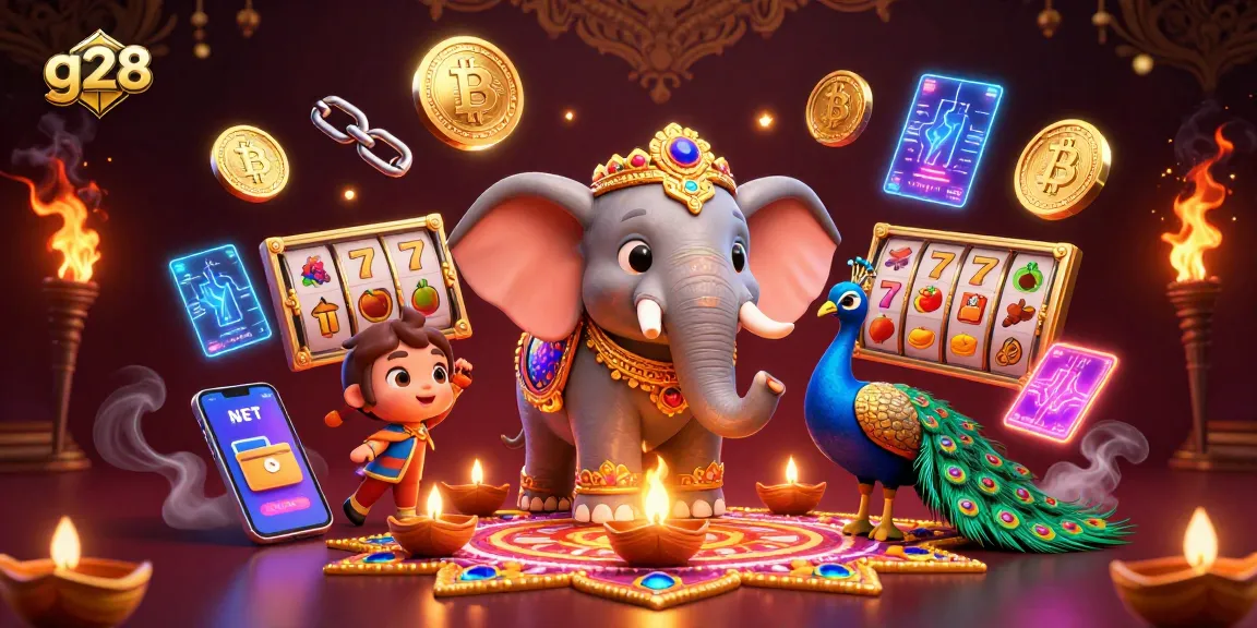 Spin the reels with g28's vibrant casino illustration featuring lucky slot elements.