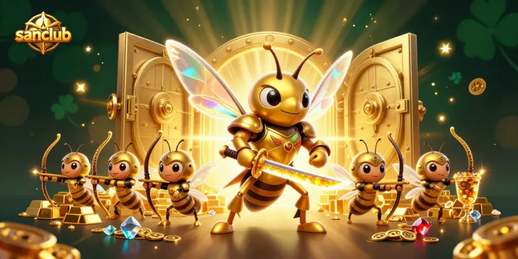 Experience thrilling gaming adventures with sanclub as colorful cartoon characters dive into gold!