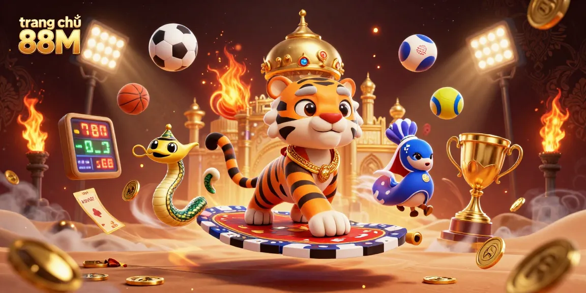 Bet on thrilling experiences at trang chủ 88M, featuring vibrant gaming elements and an Arabian Nights theme.