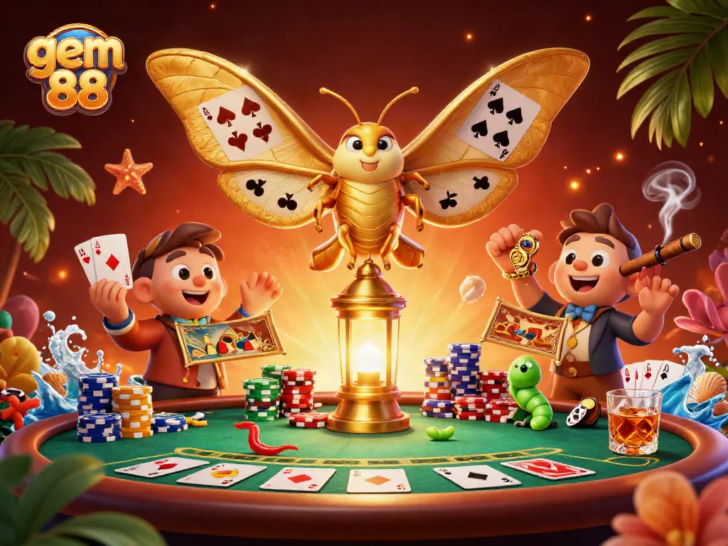 Experience the thrill of gem 88 with this vibrant casino scene featuring dynamic gaming elements.