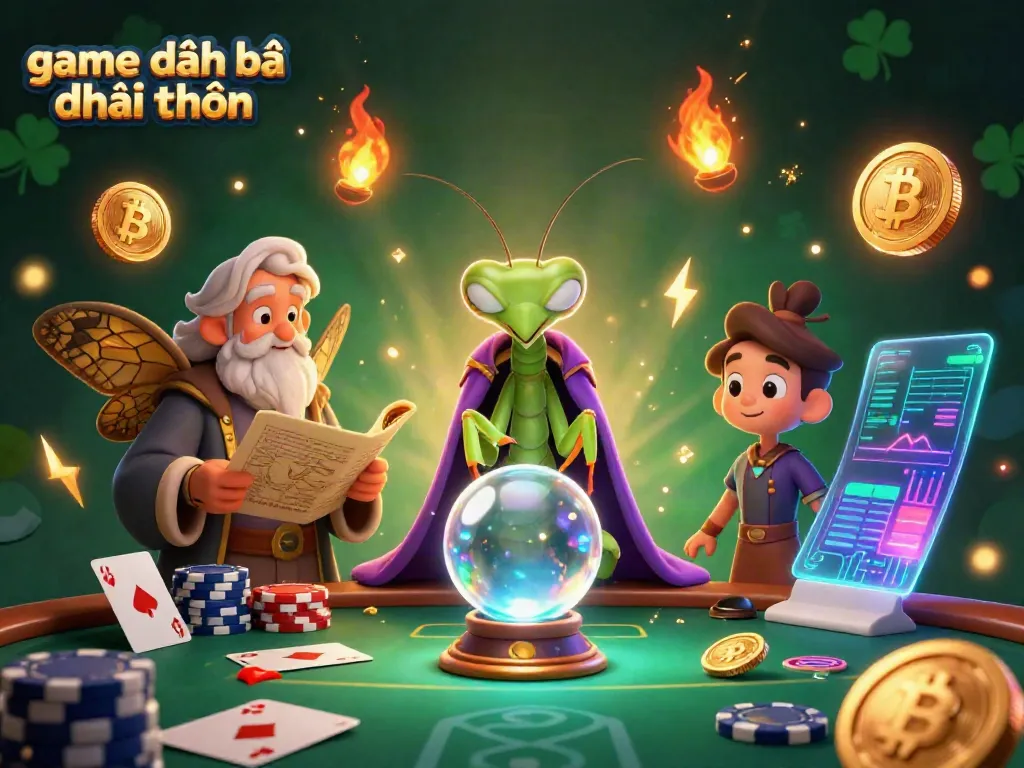 Engage with game đánh bài đổi thưởng in an enchanted poker scene, featuring mystical characters and vibrant elements.