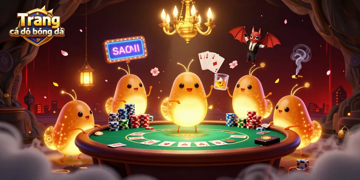 Trang cá độ bóng đá illuminates a vibrant cave casino with glowing glowworms and poker elements