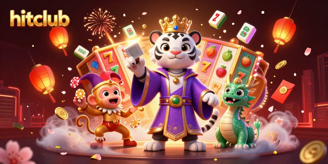 Experience thrilling hits at hitclub with a lavish 3D casino celebration featuring joyous characters and dynamic game elements.