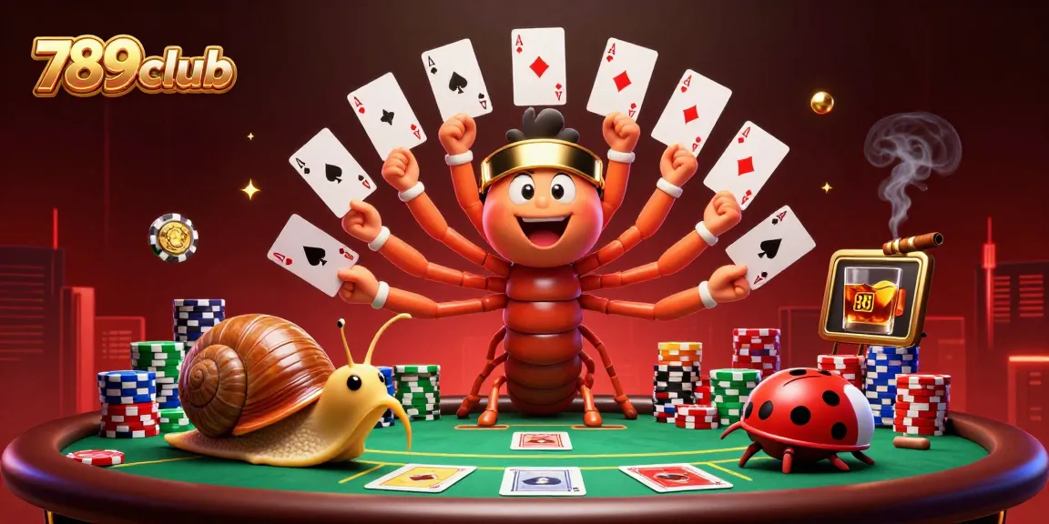 Experience the excitement of 789club's vibrant casino scene with a colorful cartoon dealer and gaming elements.