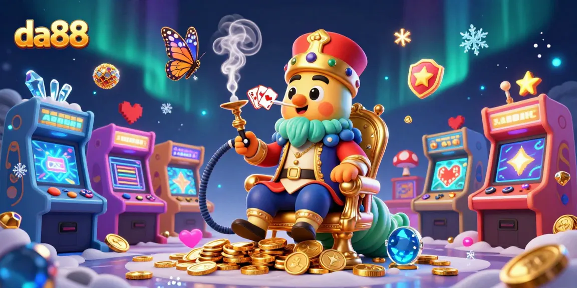 Engage with da88 in a vivid gaming scene featuring a whimsical caterpillar hookah-master.